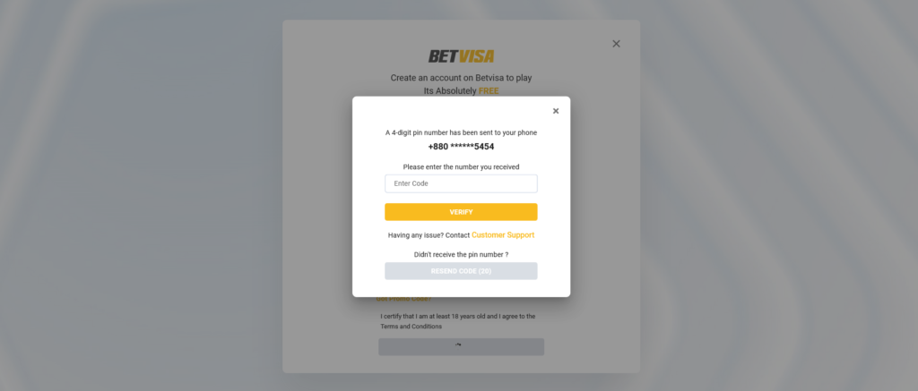 BetVisa BD অ্যাকাউন্ট নিবন্ধন ও যাচাই করুন