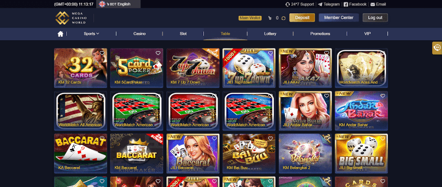 MCW casino BD table games
