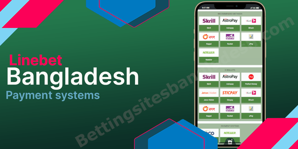 Linebet Bangladesh payment methods
