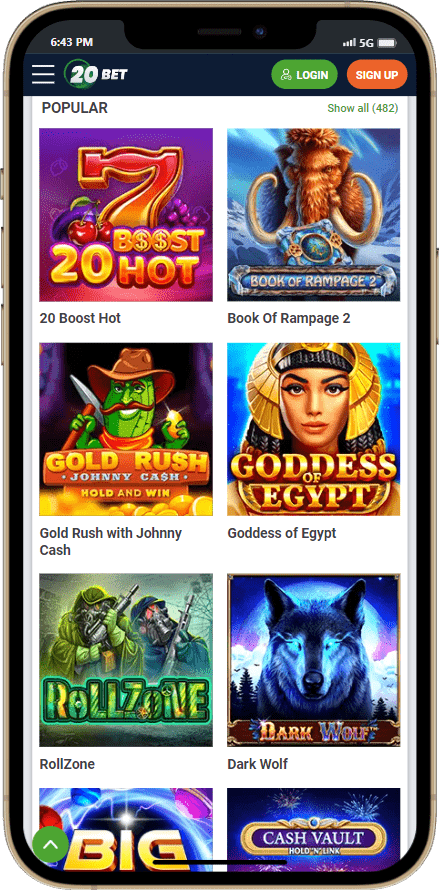 20bet casino BD screenshot