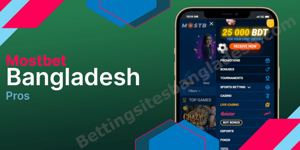 Mostbet Bangladesh pros