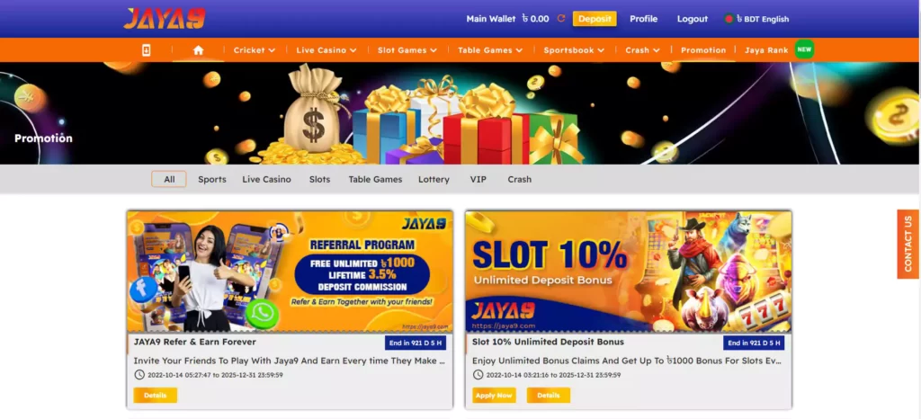 jaya9 promotions to claim