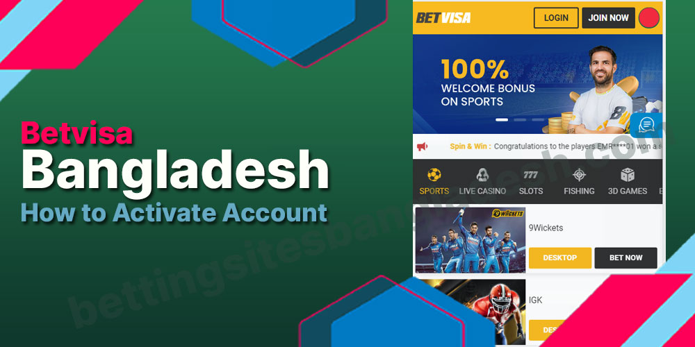 Activation of Betvisa account