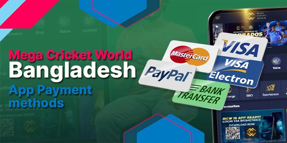 Payments methods at Mega Cricket World App
