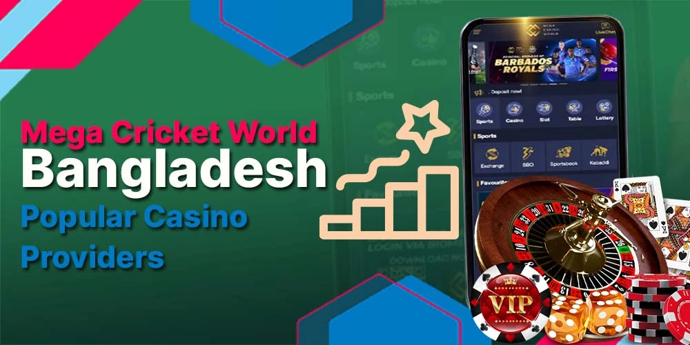 Casino providers at Mega Cricket World App